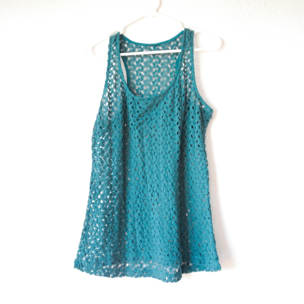3 for 25 - Brand new teal crochet top